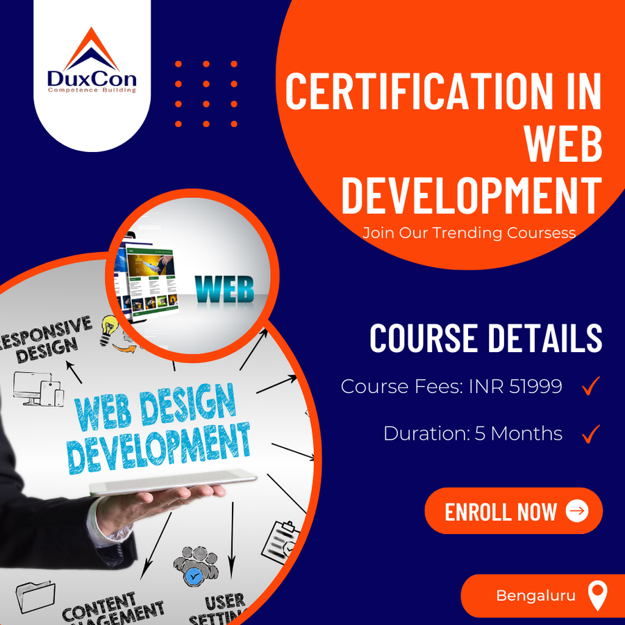 Certification in Web development at Duxcon, Bengaluru/Bangalore